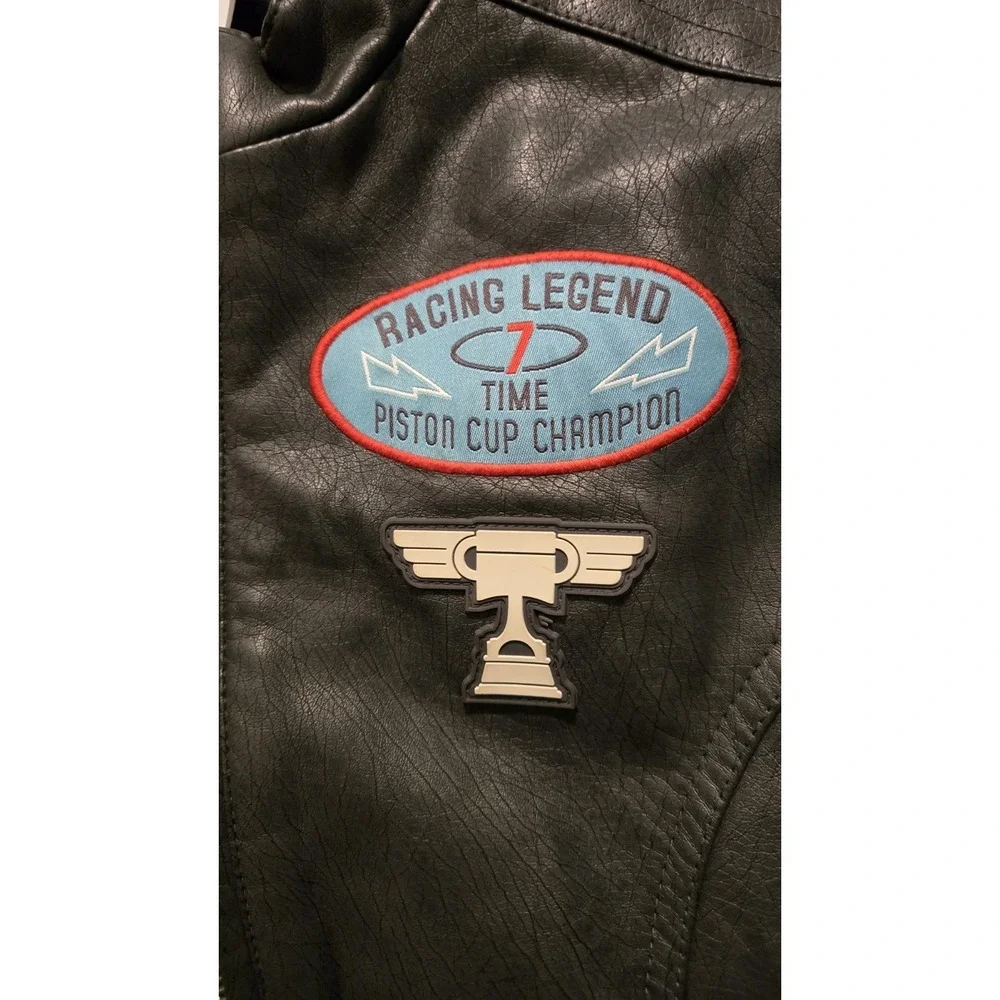Disney Cars Lightning McQueen 95 Kids Faux Leather Jacket Size 7/8